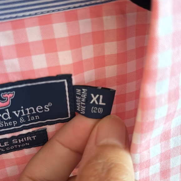 Vineyard Vines Whale Shirt Seascape Gingham (pink/white) NWT Youth XL 20 - Picture 6 of 11